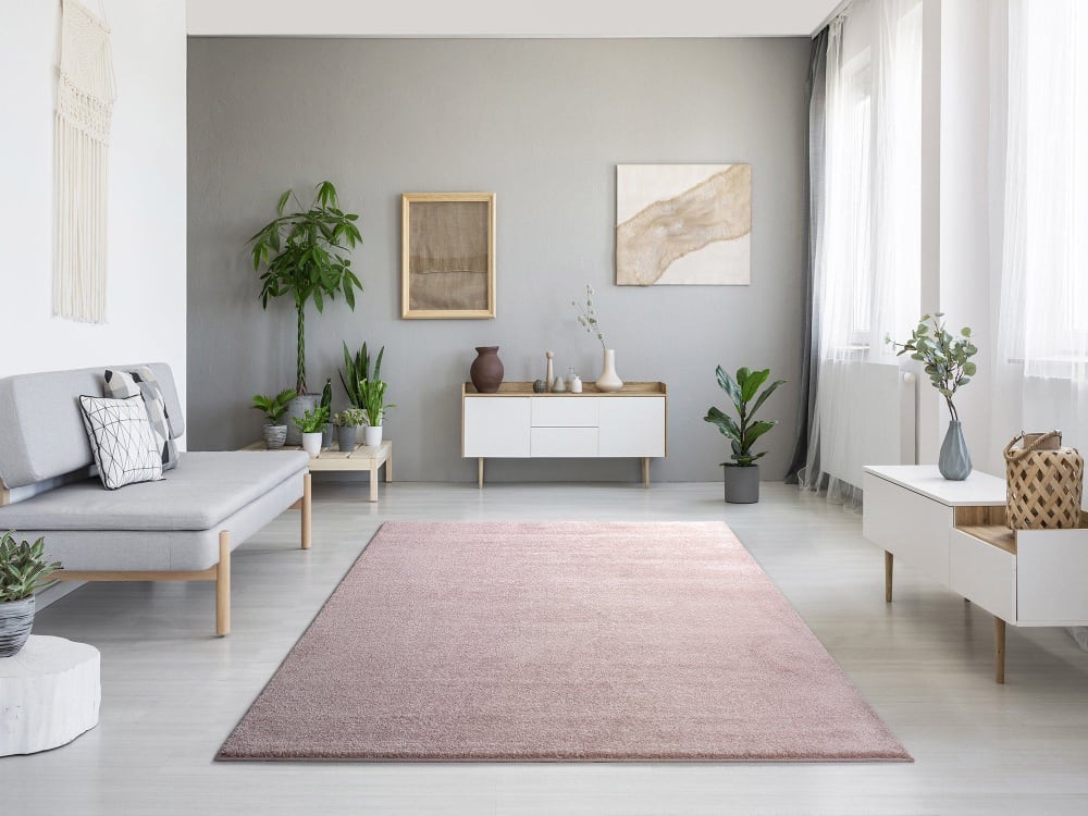 Tapis uni rose 80x150 cm — vue 3