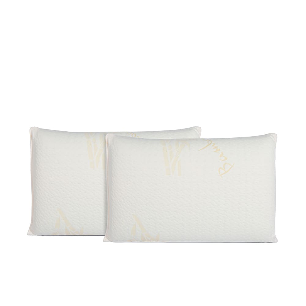 Bellecour Lot de 4 oreillers mémoire 40x60 style contemporain Blanc Certifié Oeko-Tex Viscose