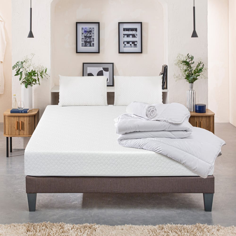 Prêt à dormir matelas mousse h21 sommier bois 90x200 - Maisons du Monde