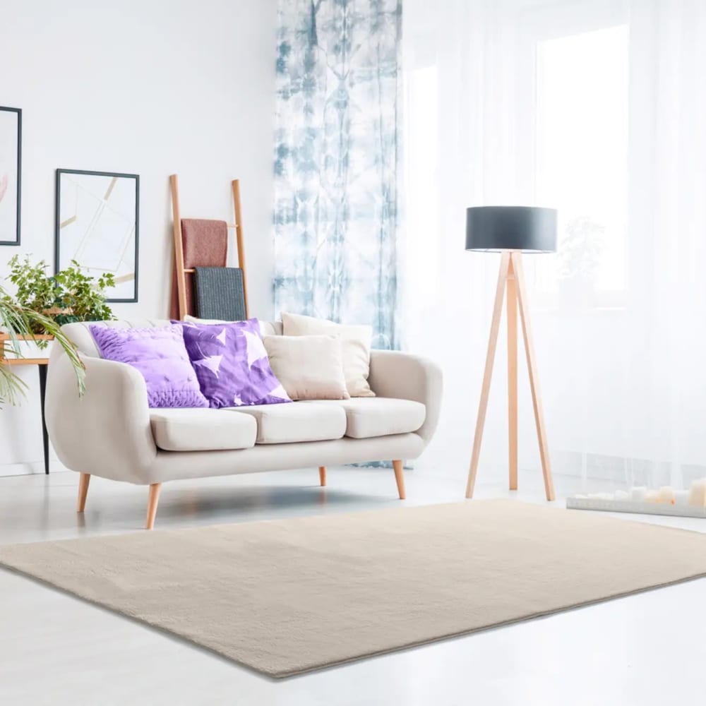 Tappeto camera da letto lavabile bianco antiscivolo 60x120 cm - Modello Contemporaneo - Bianco - Öko-Tex Zertifikat - PES - Poliestere