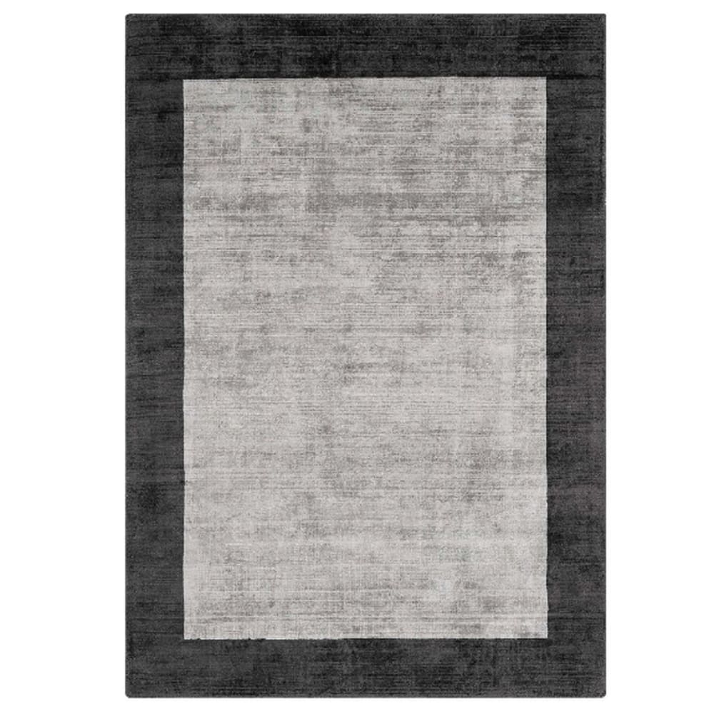 Tapis à bordures en Viscose Argent 120x170 cm