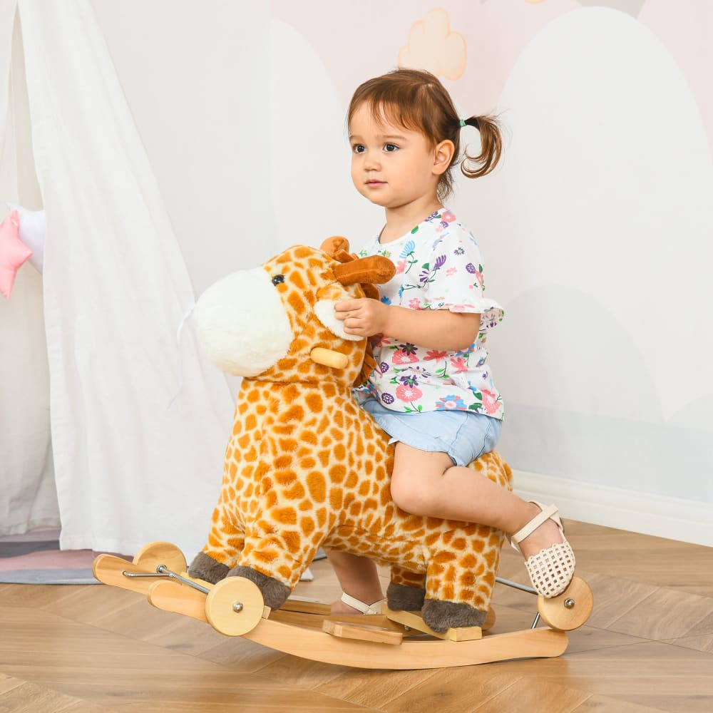 Jouet à bascule girafe sonore et porteur sur roulettes 2 en 1 (Homcom) - Image 1