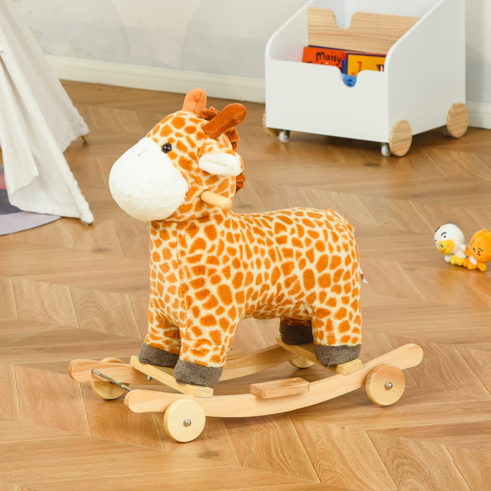 Jouet à bascule girafe sonore et porteur sur roulettes 2 en 1 (Homcom) - Image 2