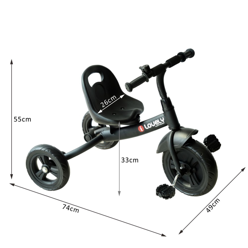 Tricycle enfants multi-équipé noir (Homcom) - Image 3