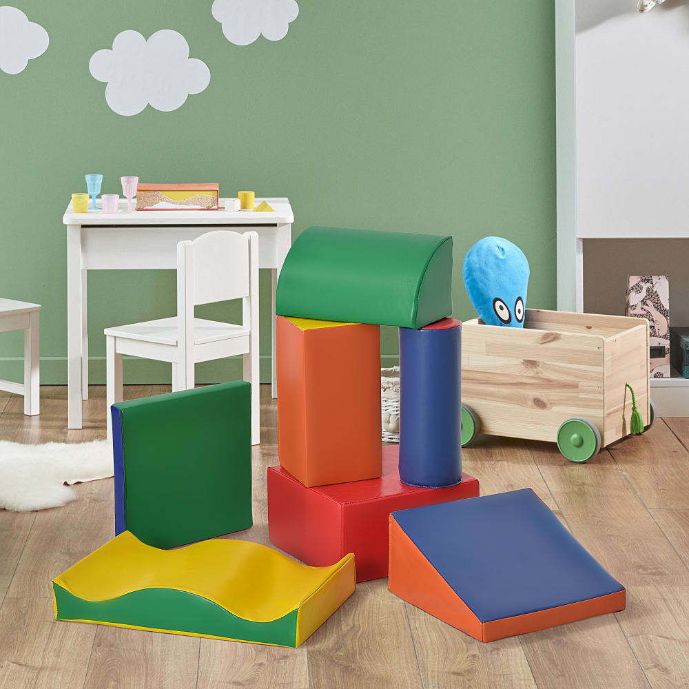 Jouets éducatifs 7 blocs de construction en mousse de motricité XXL (Homcom) - Image 1