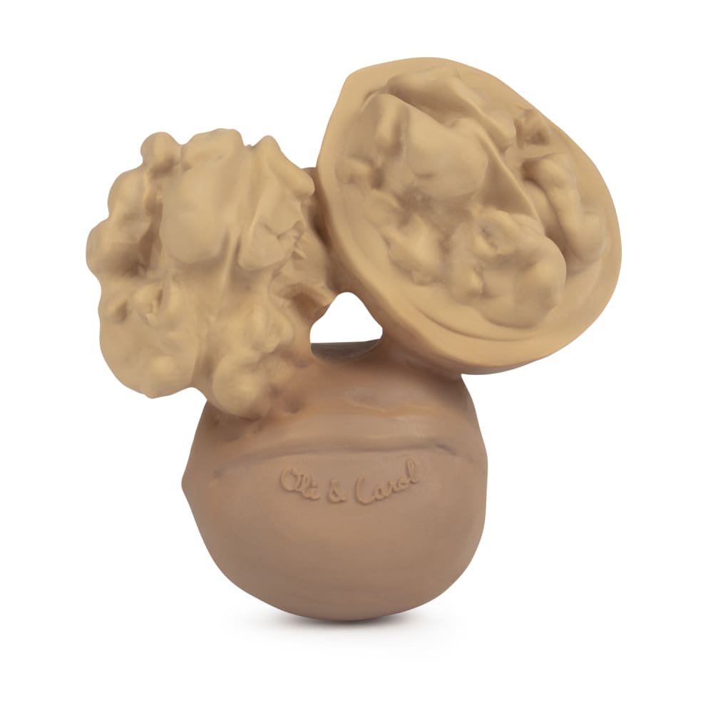 Oli&Carol Anneau de dentition Nutty la noix Beige Latex Naturel - 12x4x22cm