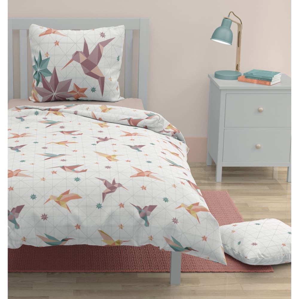 Parure de couette enfant 100% coton - Rose - 140x200 cm - Maisons du Monde