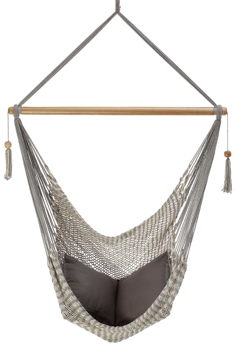 Jinopete L - Sedia amaca Nicaragua - Ecru e grigio - 100% cotone - Cotone