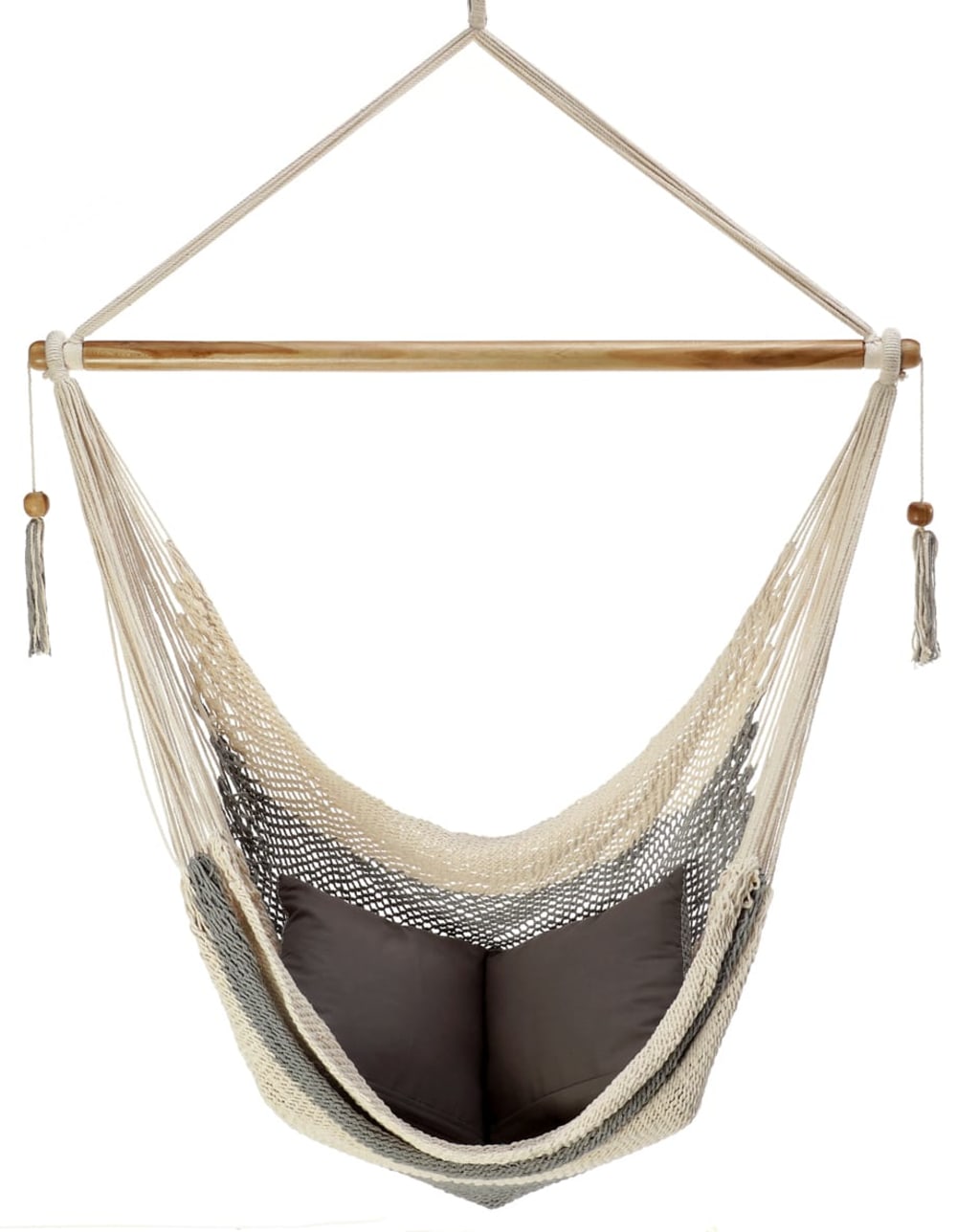Rama XL - Sedia amaca Nicaragua - Ecrù e grigio - 100% cotone - Cotone