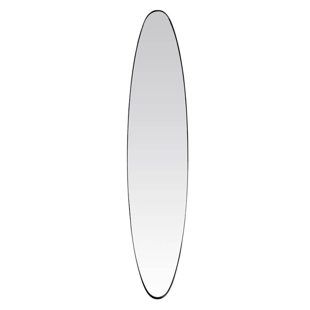 Miroir ovale aux bords fins noir 24x118cm