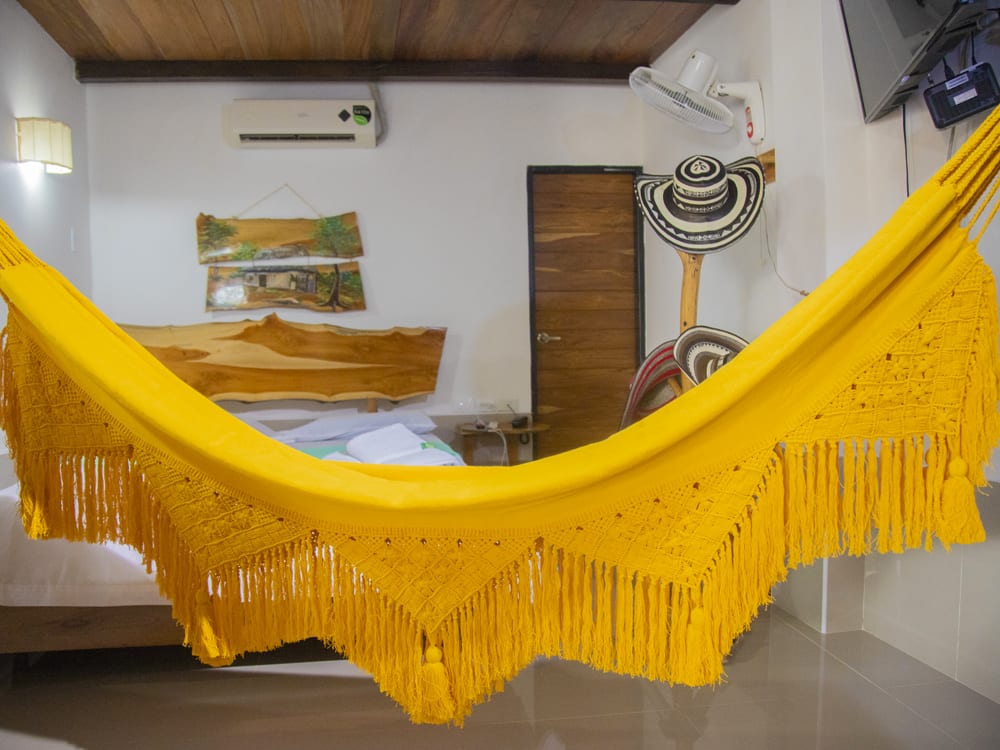 Hamaca individuale colombia macramé - Ocra -150 X 350 cm - Hamac