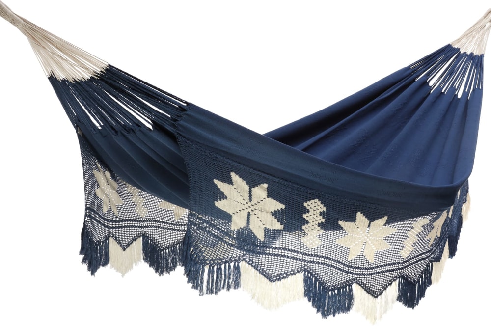 Hamaca Premium - confezionata a mano - Blu - Acrilico