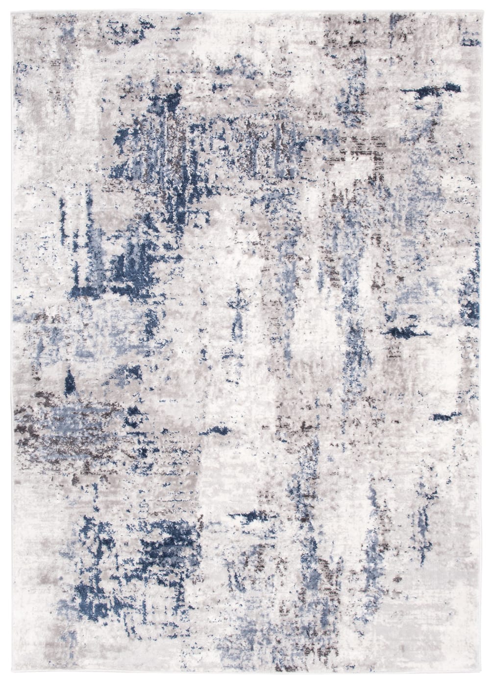 Alfombra de salón gris azul crema vintage suave 160 x 220 cm