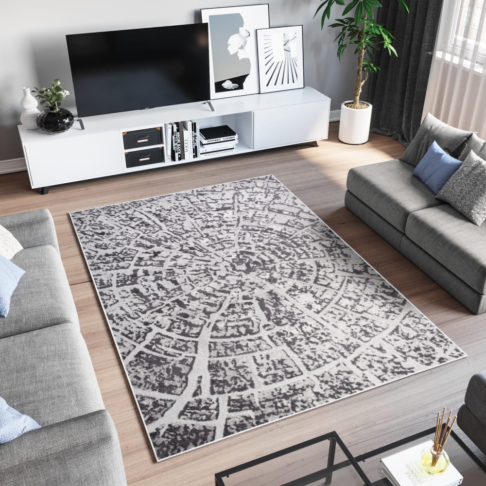 Alfombra de salón gris beige vintage suave 80 x 150 cm - Maisons du Monde