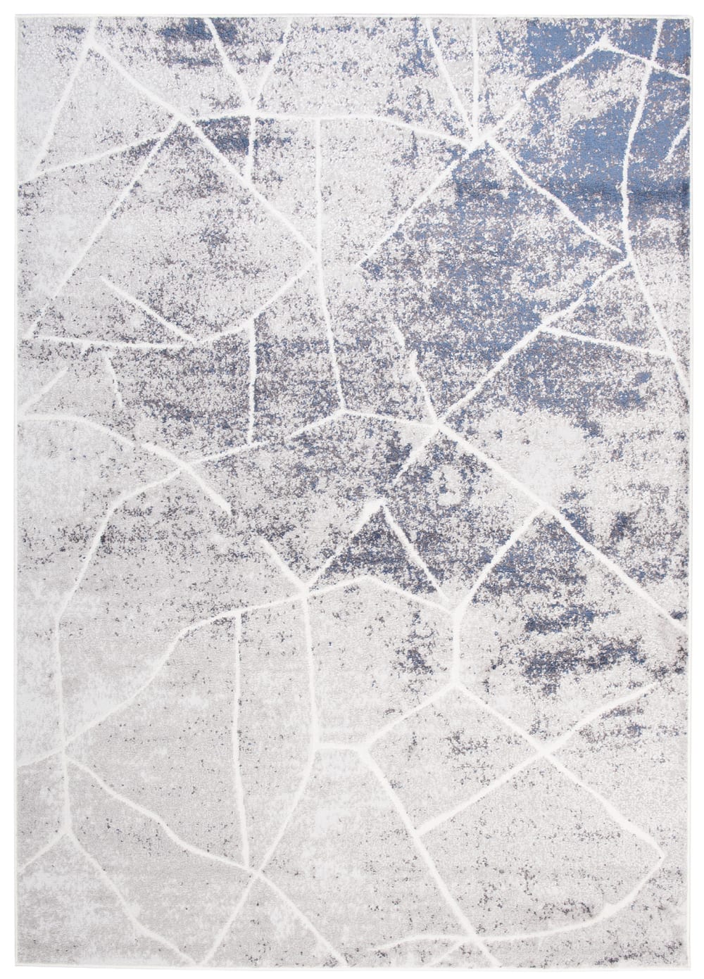 Alfombra de salón azul beige gris vintage suave 250 x 350 cm