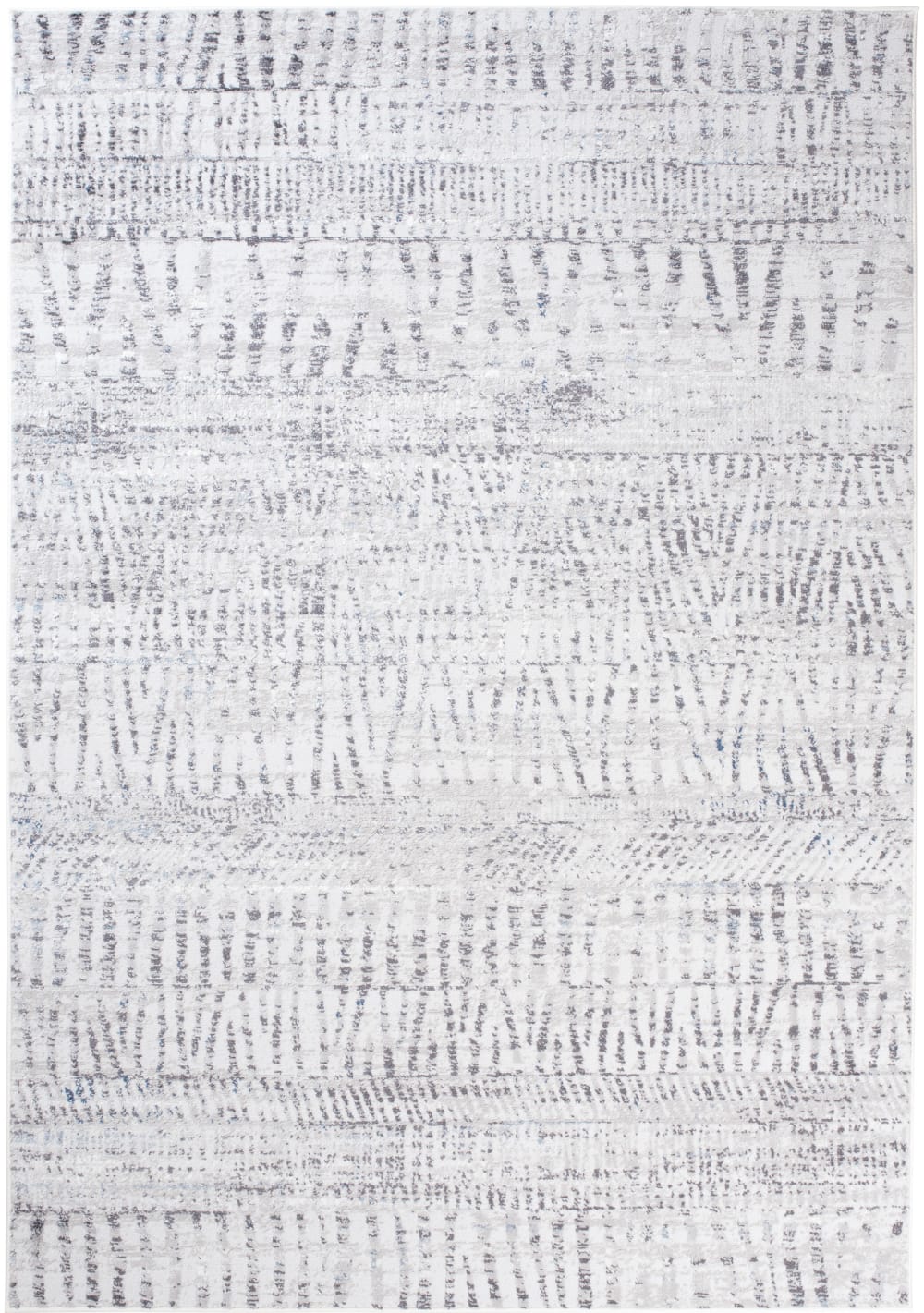 Alfombra de salón gris crema líneas vintage 140 x 200 cm