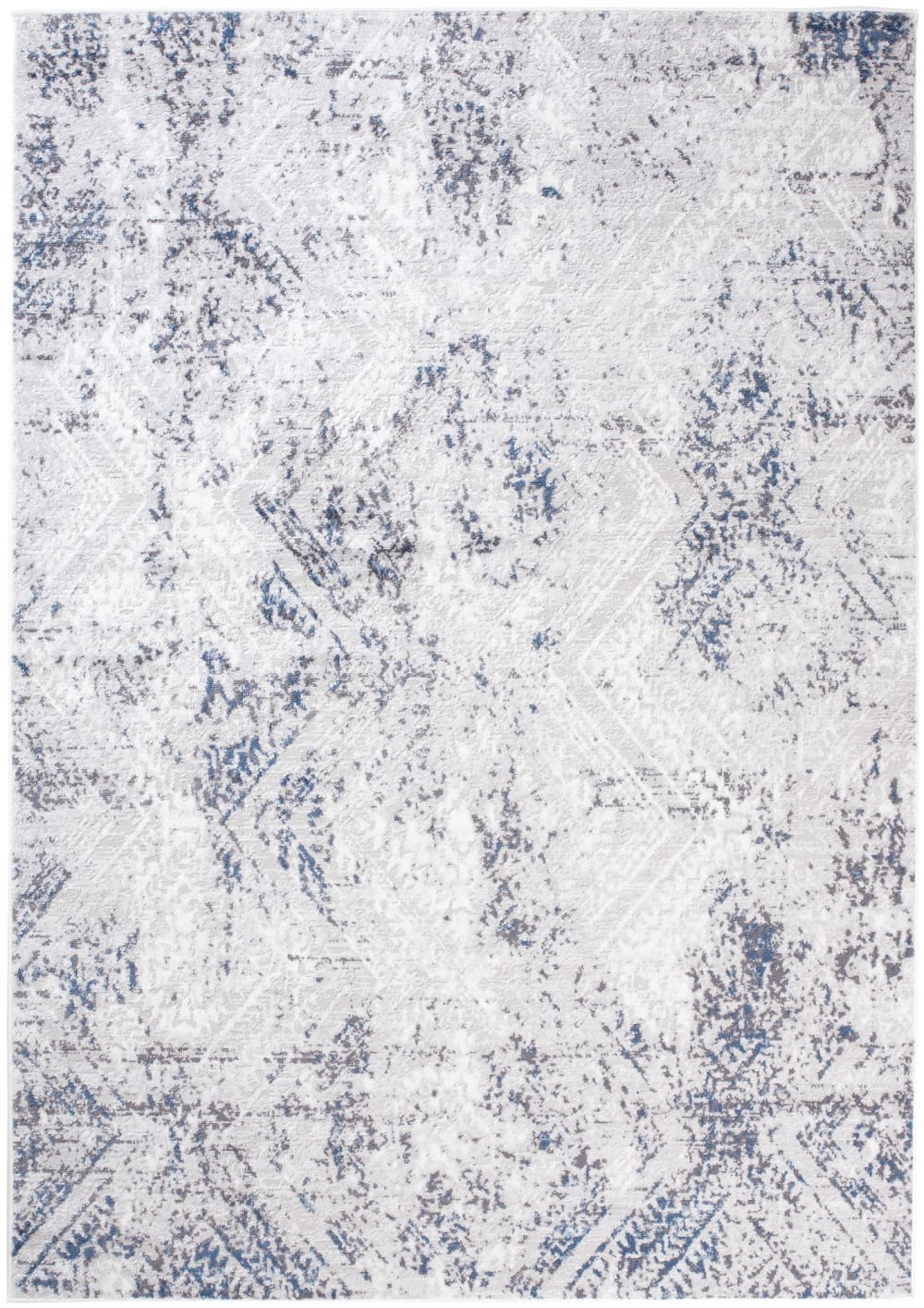 Alfombra de salón azul crema gris vintage 80 x 150 cm