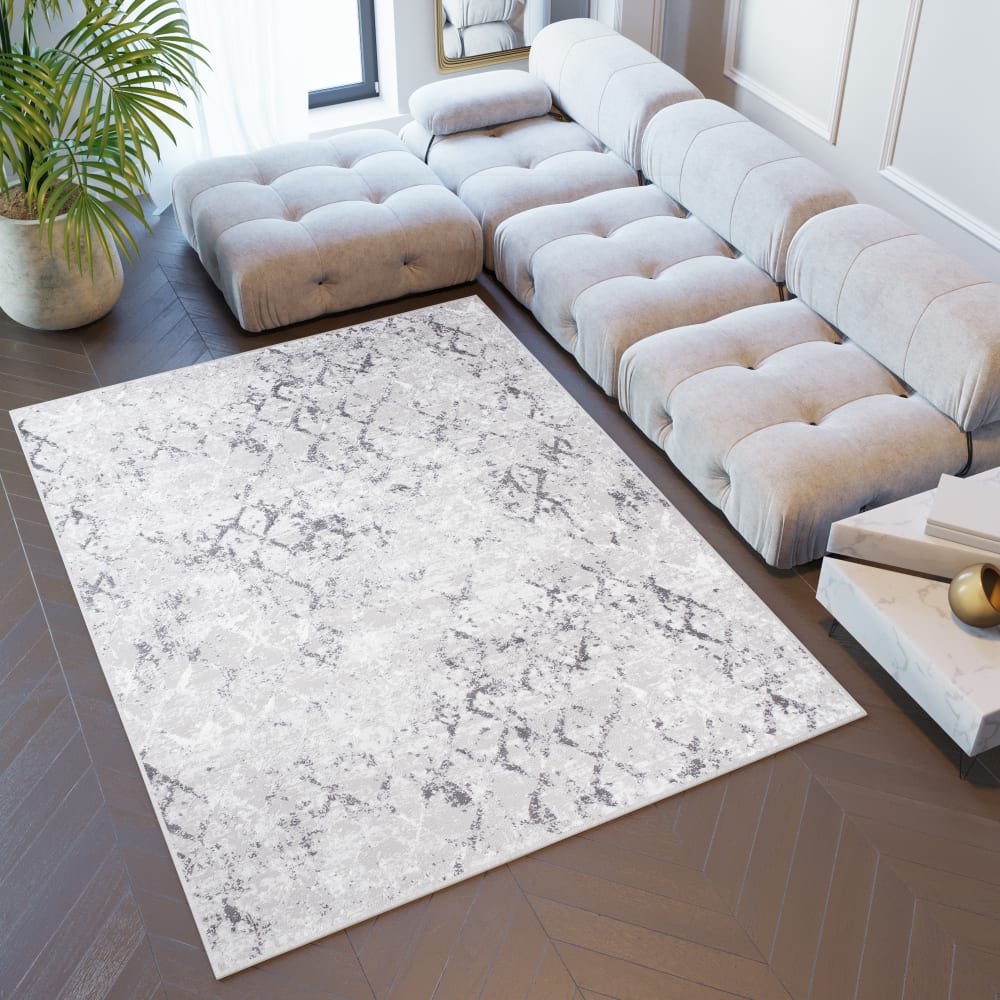 Alfombra de salón crema gris vintage 140 x 200 cm - Maisons du Monde