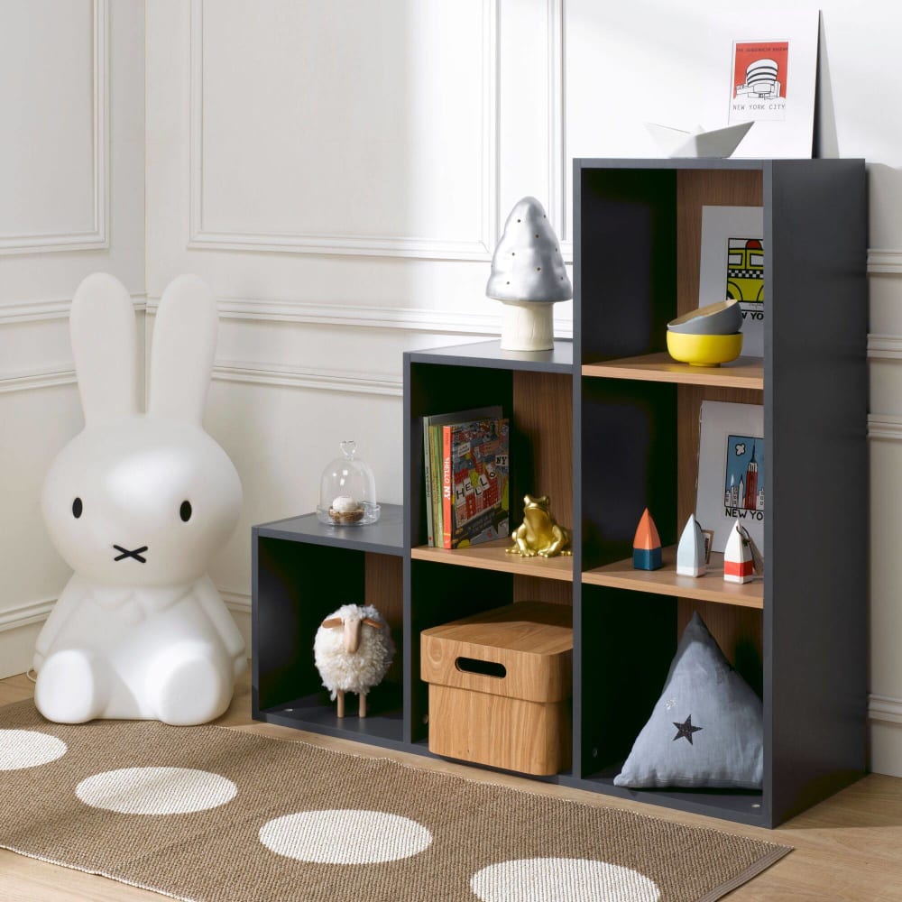 Rangement 6 cases en escalier panneaux de particules