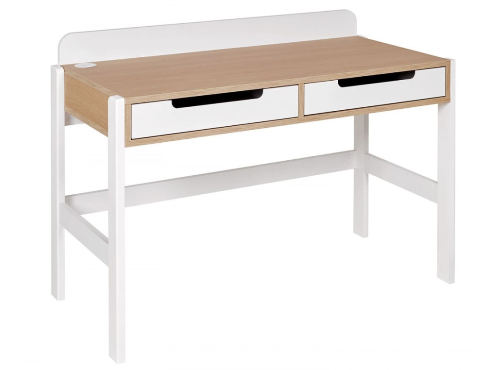 Bureau 2 tiroirs Blanc