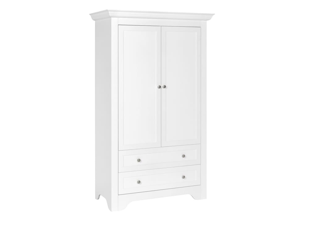 Armoire 2 portes 2 tiroirs Blanc (Nateo Concept) - Image 1