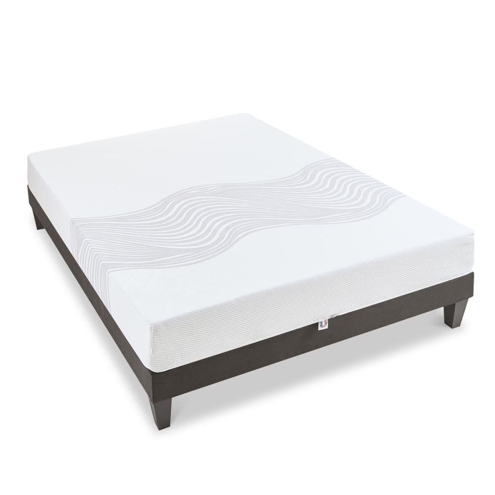 OLYMPE LITERIE Ensemble SENSITIVE 90x200 cm Matelas M&eacute;moire de forme + Sommier Bois Ferme