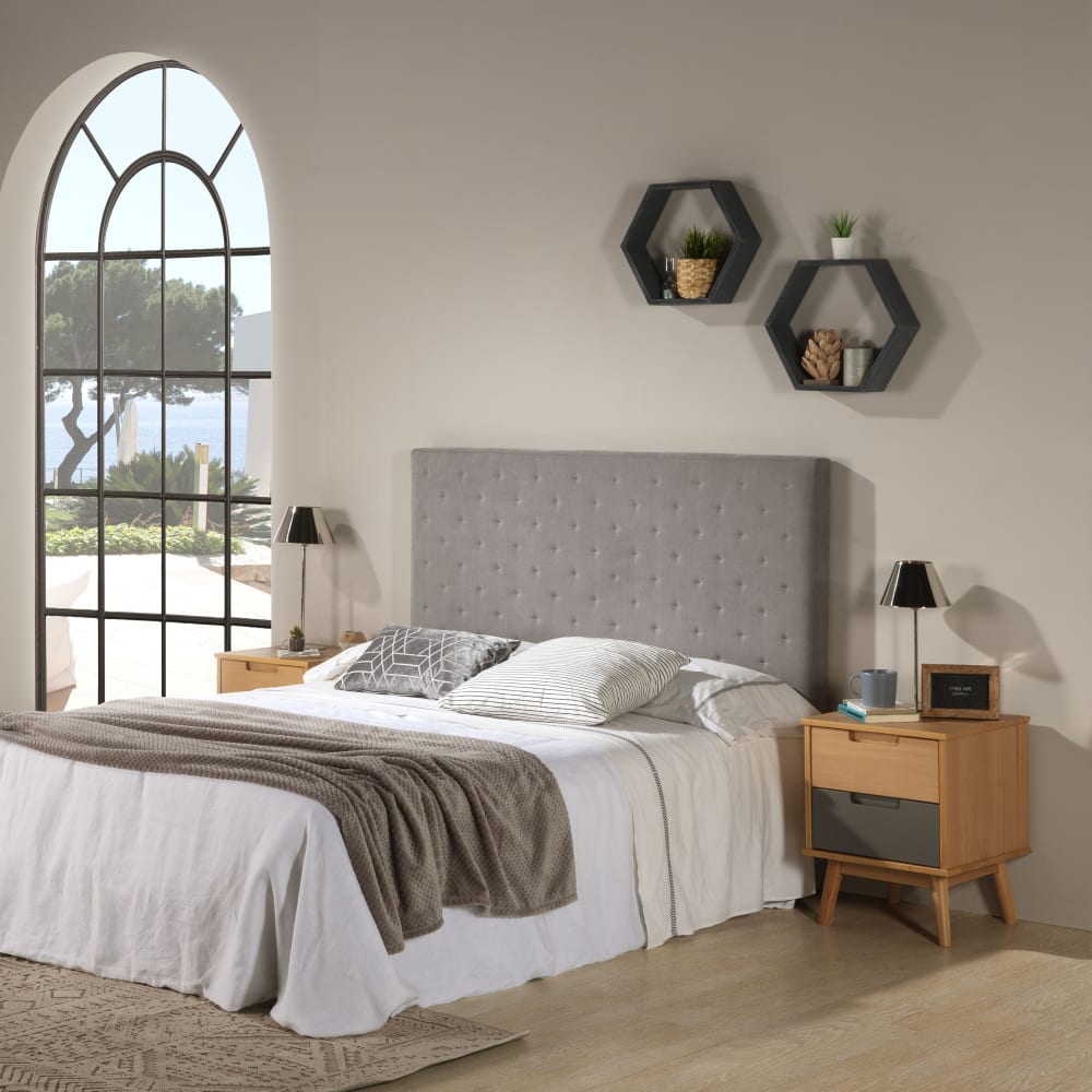 Tête de lit 140x60 cm couleur gris, 8 cm d'épaisseur