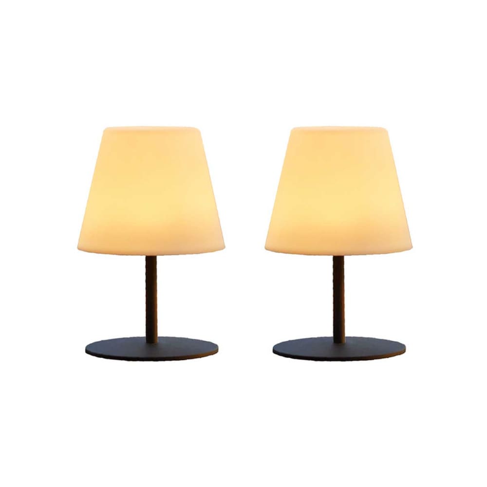 Lot de 2 lampes de table sans fil acier gris h16cm - Maisons du Monde