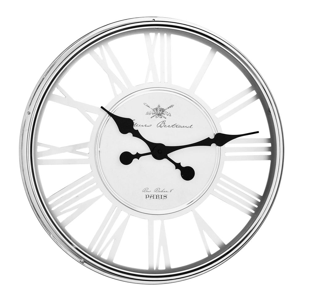 Horloge chrome ajourée 56cm