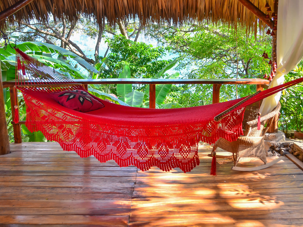 Coperta di legno del Nicaragua - Rosso - 100% cotone - 100 X 360