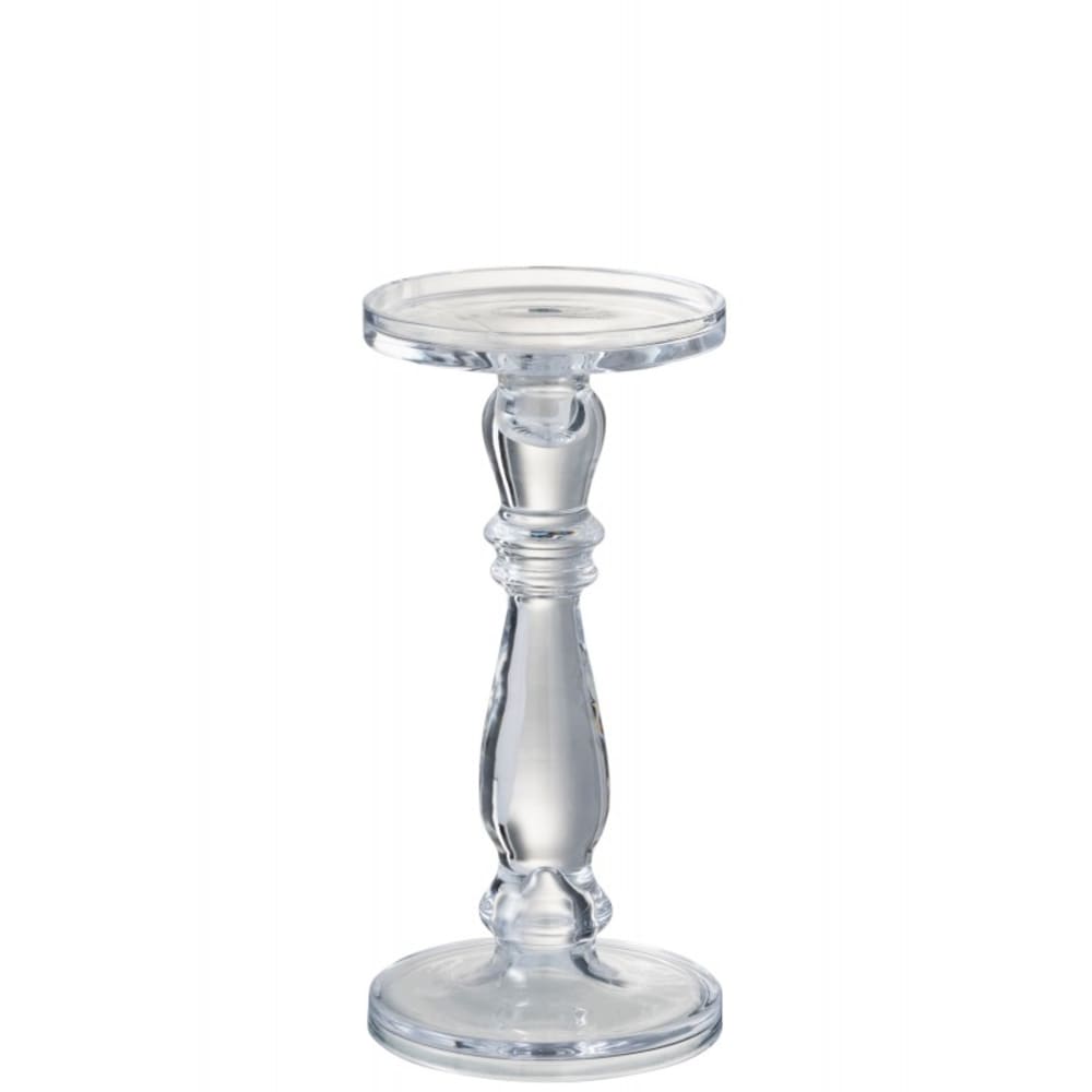 Candelabro/portavelas leti cristal transparente alt. 27 cm