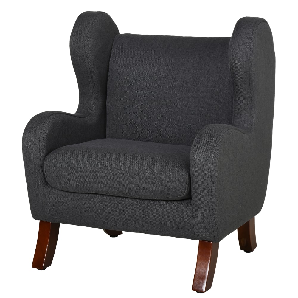 Fauteuil enfant oreilles grand confort accoudoirs assise lin gris (Homcom) - Image 1