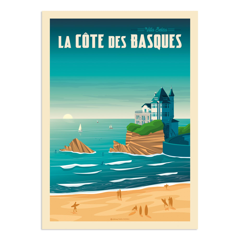 Affiche Biarritz 50x70 cm
