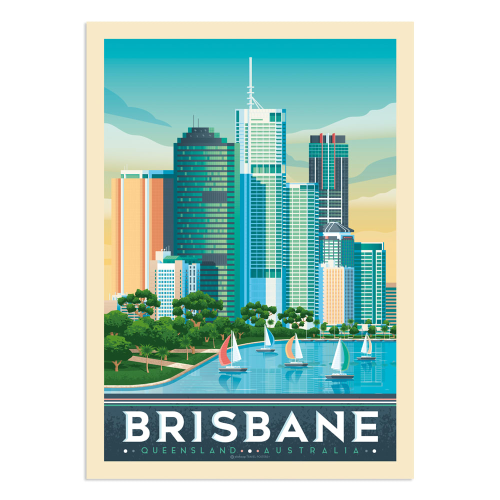 Affiche Brisbane 30x40 cm