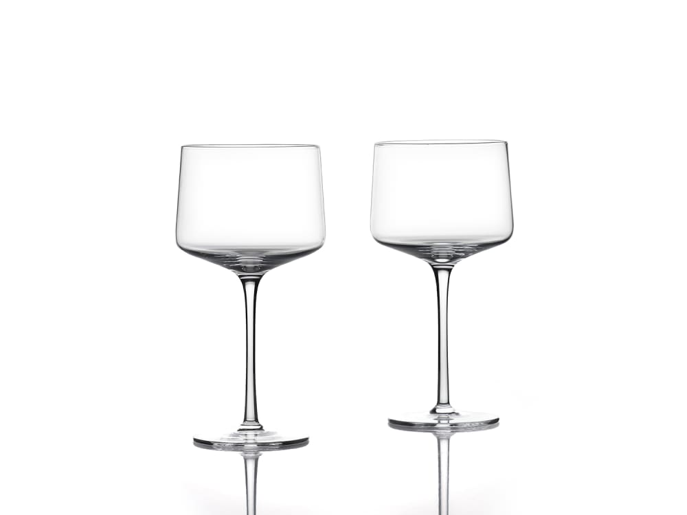 Verre à pieds en verre transparent - Lot de 2 Verre à pieds en verre transparent - Lot de 2