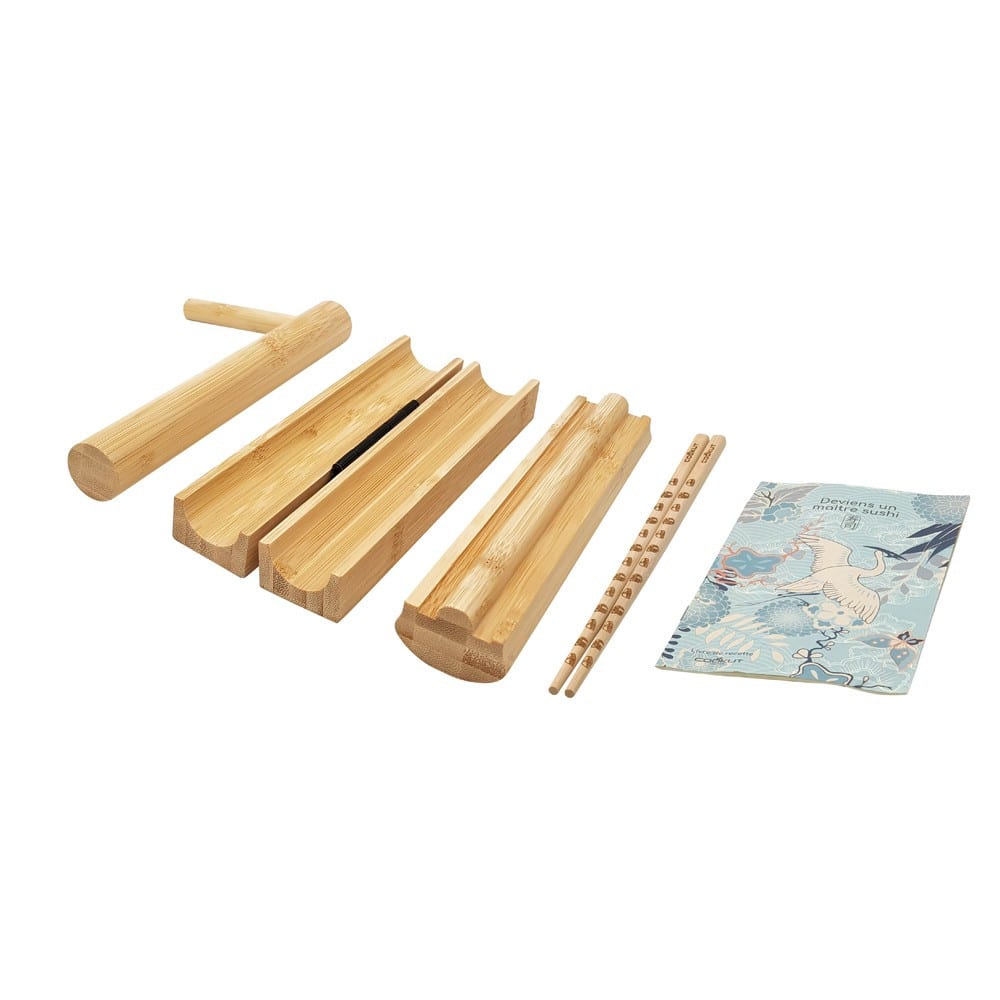 Cookut Coffret cadeau sooshi - les sushis et makis faciles en bois naturel style contemporain Marron