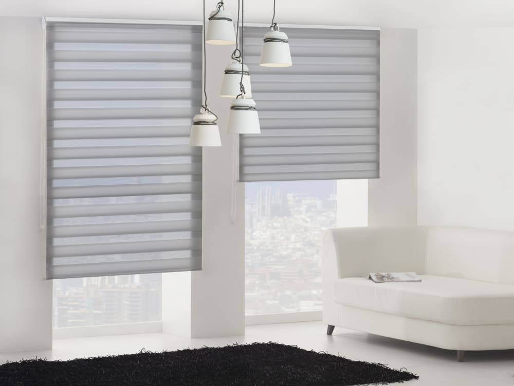 Estor enrollable gris noche y día sujeción pared o techo 130X180 - Maisons du Monde