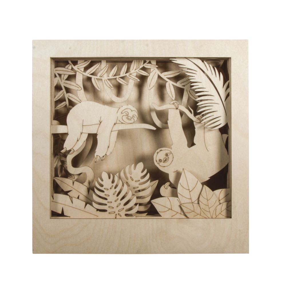Youdoit Cadre décoratif en bois à motif 3D 24x24x6,5cm Beige