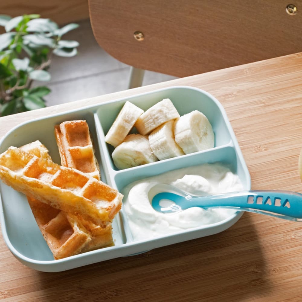 Coffret assiette à compartiments et cuillère bleu - Maisons du Monde