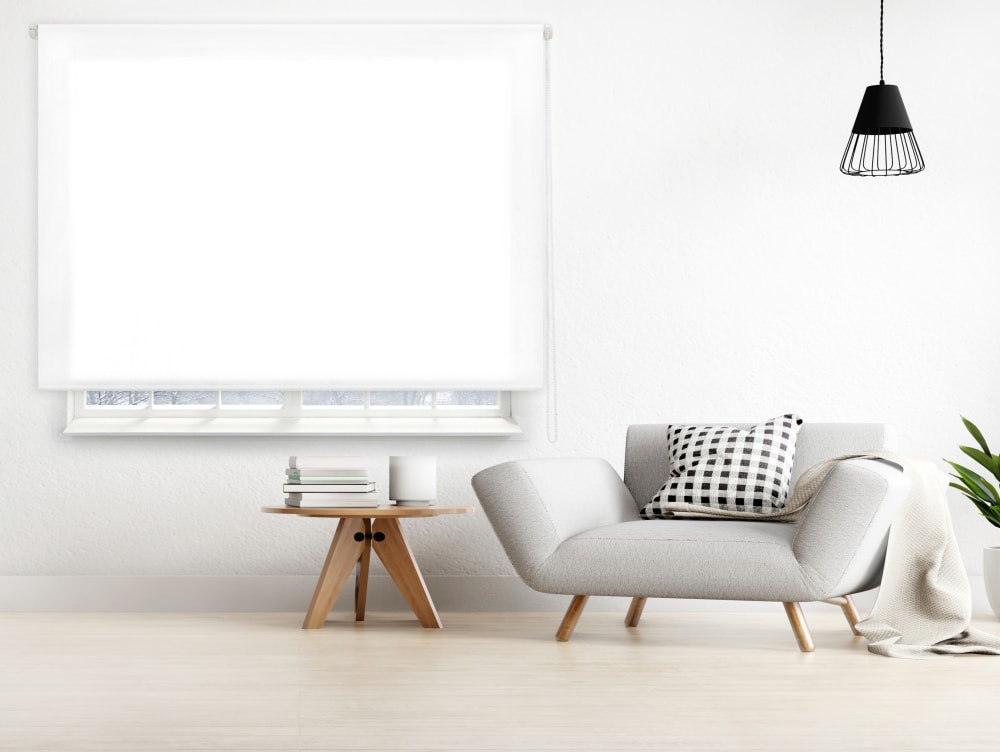 Estor enrollable blanco optico sujeción pared o techo 180X250 - Maisons du Monde