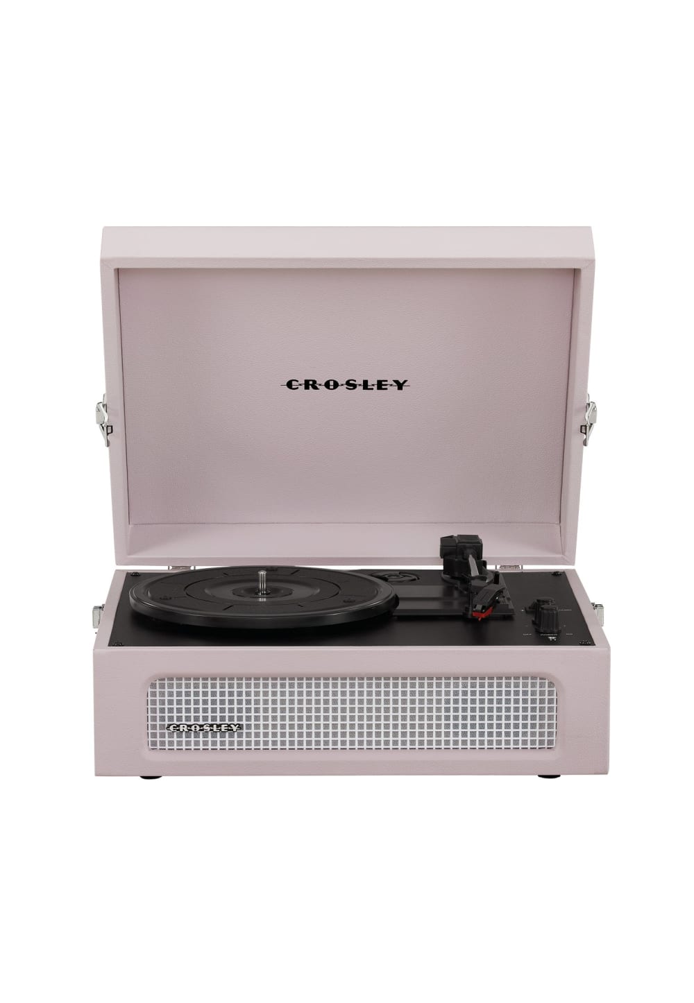 Platine vinyle portable avec Bluetooth rose pale
