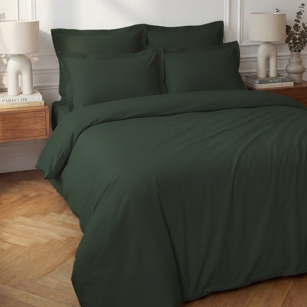 Hhousse de couette en percale coton eucalyptus 200x200 cm