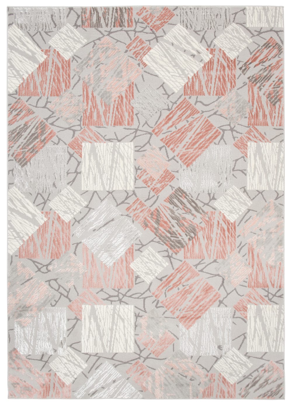 Alfombra de salón salmón gris crema 3d 300 x 400 cm