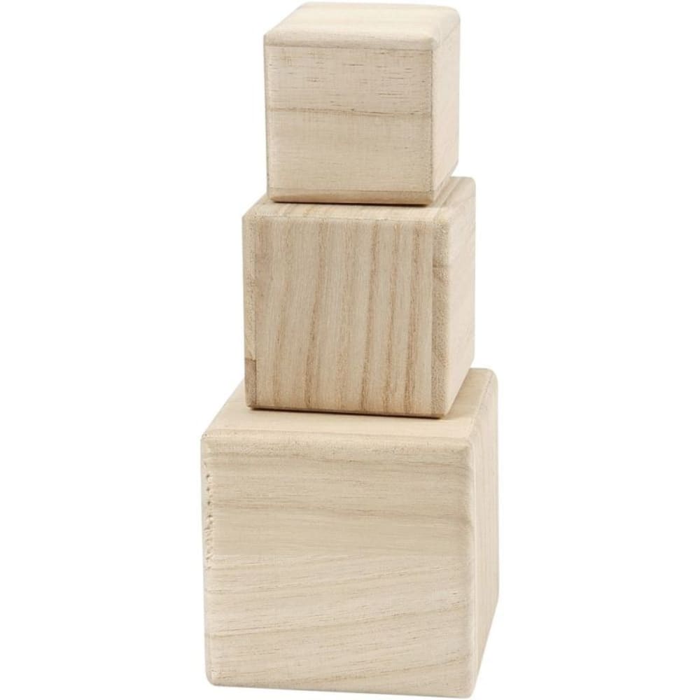 3 bloques de madera 5 / 6 / 8 cm