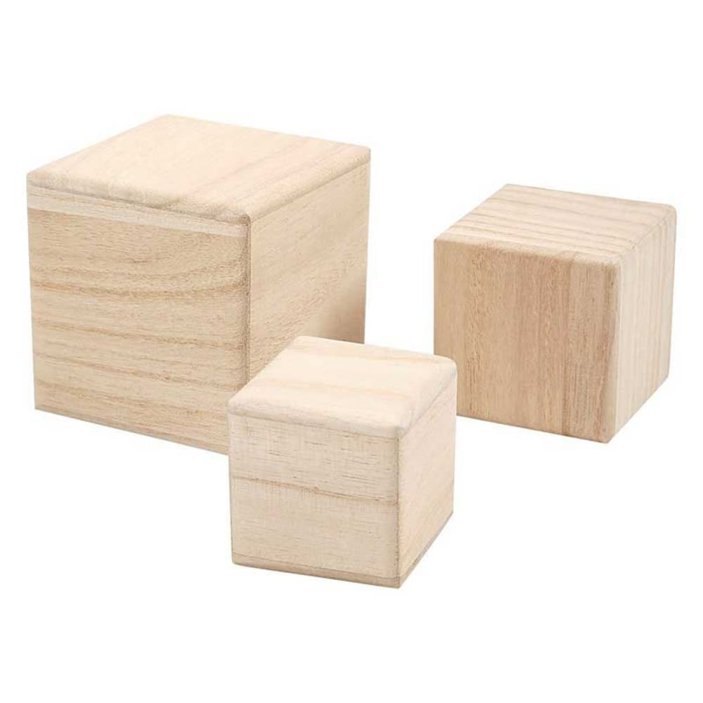 3 cubes en bois 5 / 6 / 8 cm - Maisons du Monde