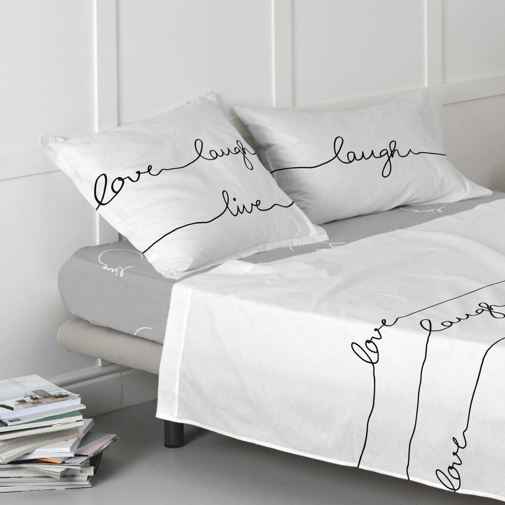 Spannbettlaken aus 100% Baumwolle 90x200x32 cm - Maisons Du Monde