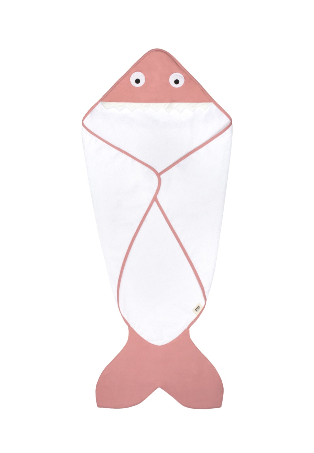 Serviette queue de requin pour bébé 100% coton rose - Maisons du Monde