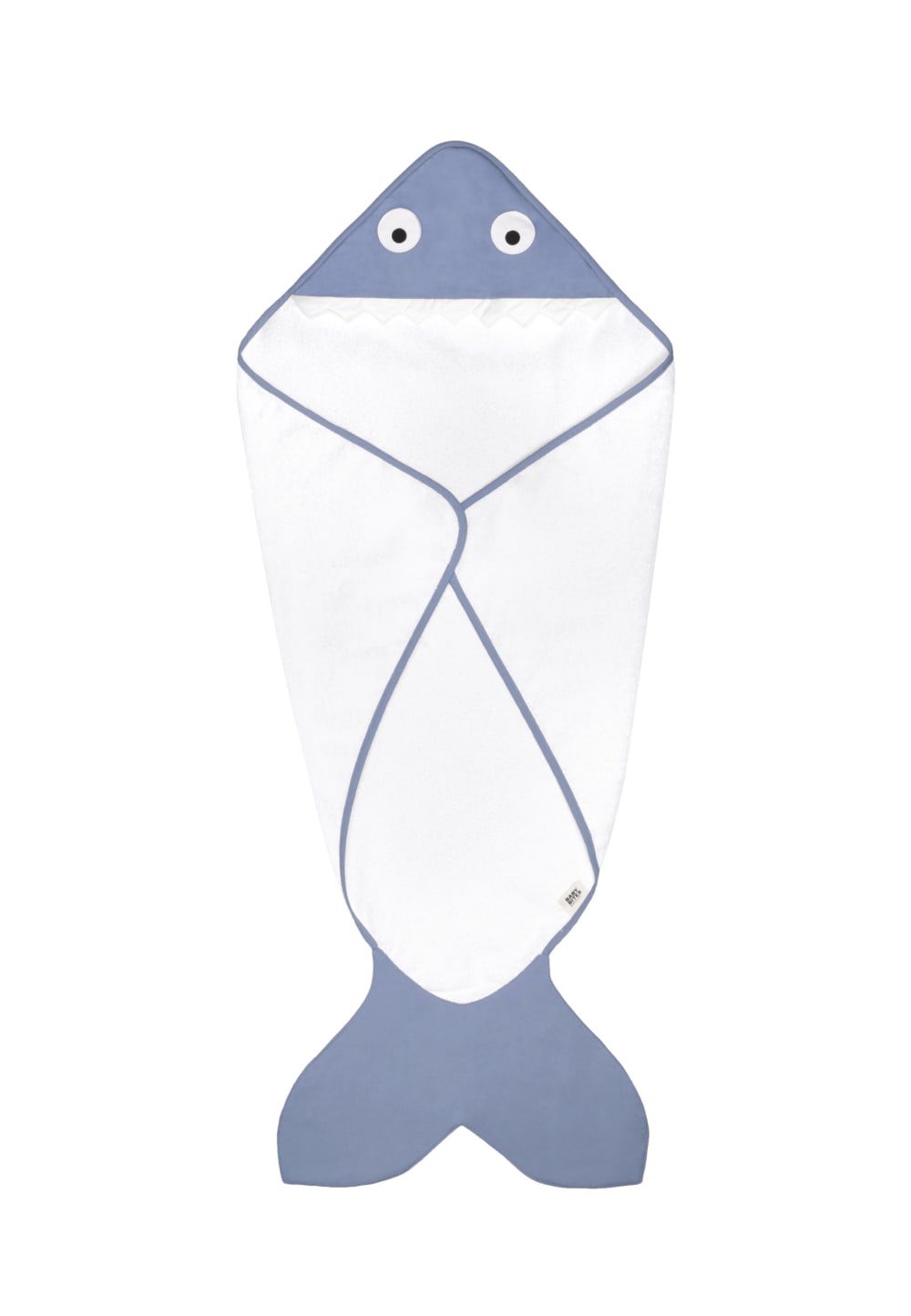 Serviette queue de requin pour bébé 100% coton bleu ardoise - Maisons du Monde