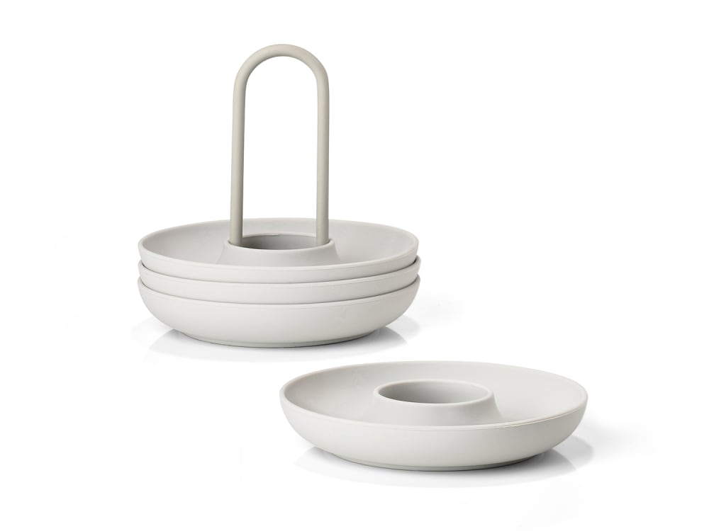Coquetier en silicone beige gris