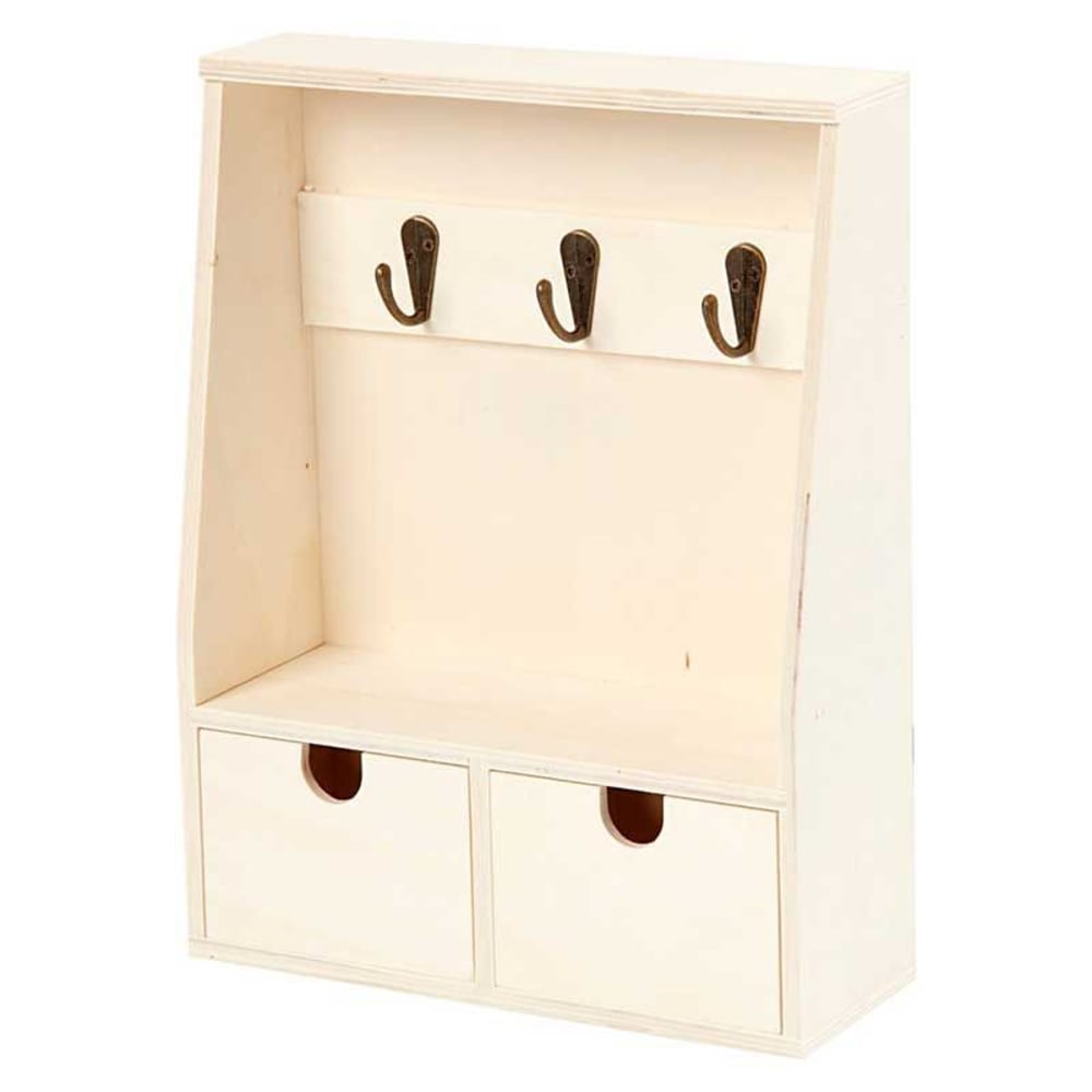 Youdoit Boîte à clés en bois 28,5 x 22 x 8 cm Marron